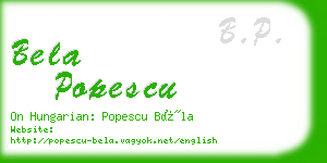 bela popescu business card